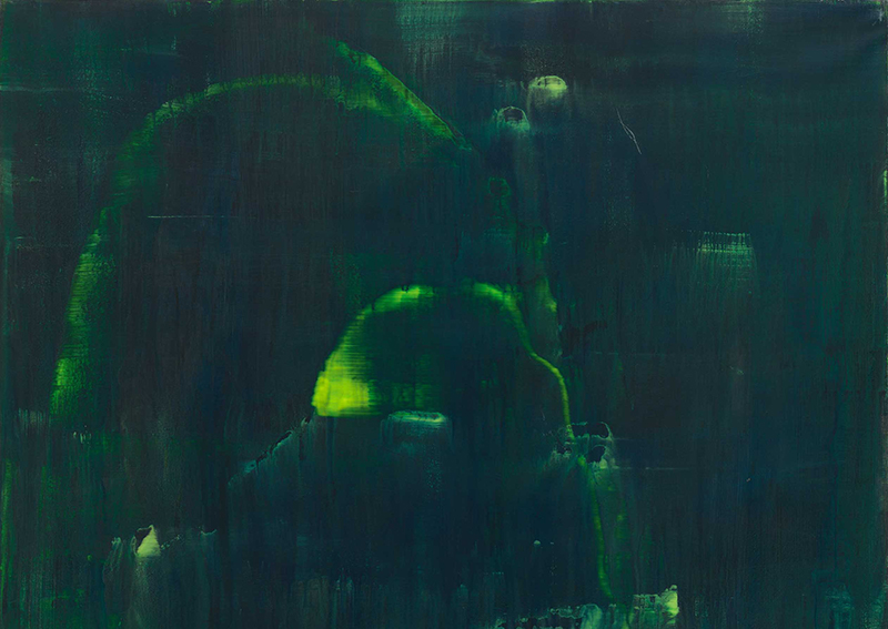 couche de peinture dans un camaïeu de vert