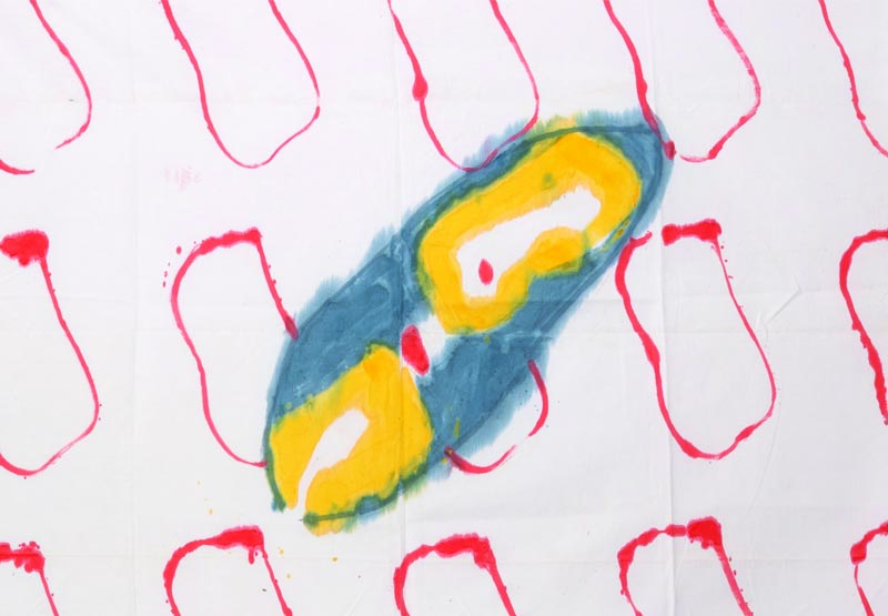 motif récurent de Claude Viallat, en couleurs